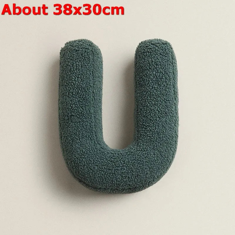 Letters Plush Throw Pillow – Soft Stuffed Kids Toy, Doll, Sofa Cushion, and Room Decor