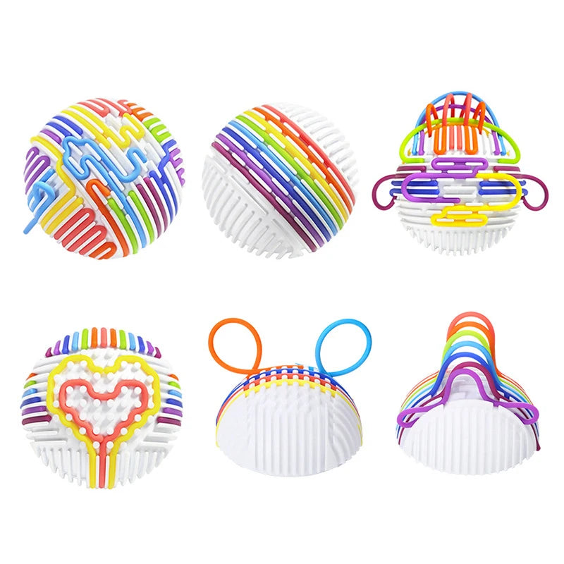Sensory Activity Ball, Relaxing Stress Colored Silicone Rod Travel Toy for Kids