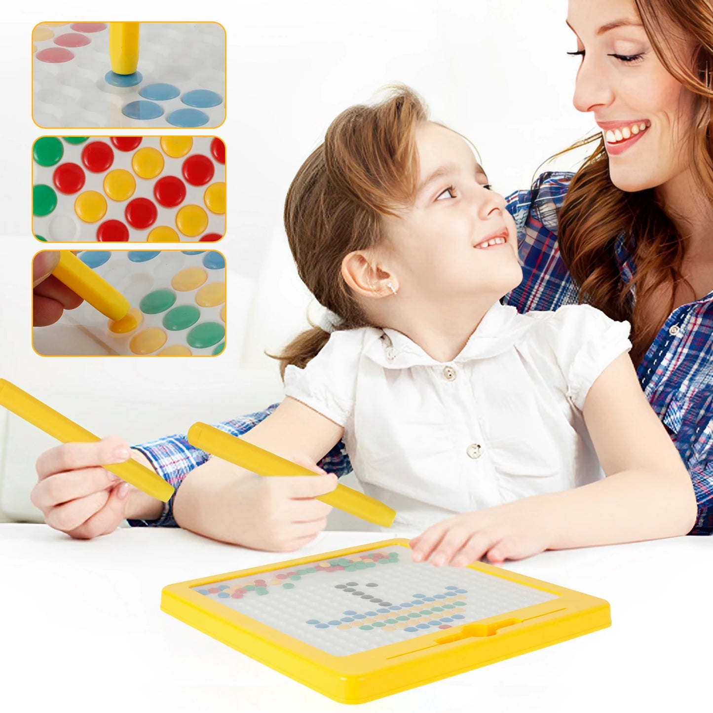 Montessori Magnetic Drawing Board – Beads, Pen & Pattern Cards Educational Toy