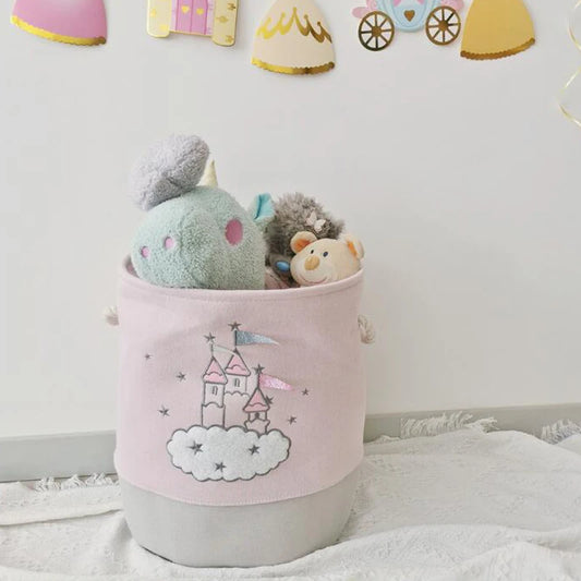 Foldable Large Pink Kids Toys Storage Basket, Laundry Basket, Toy Organiser