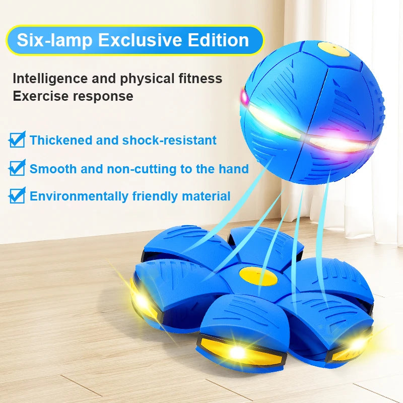 Magic LED Flying Saucer Hop Ball - Outdoor Sports Fitness Game for Kids