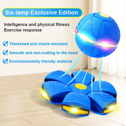Magic LED Flying Saucer Hop Ball - Outdoor Sports Fitness Game for Kids