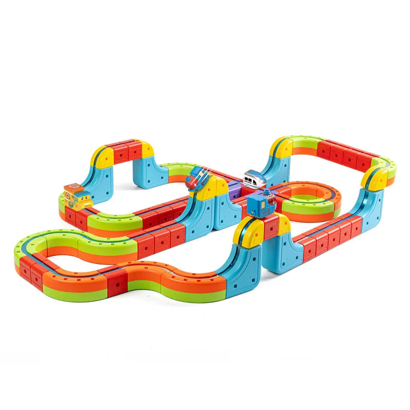 Montessori Magnetic Train Set, ClickRail Electric Railway Builder