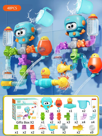 Octopus Bath Toy Set – Suction Cup Spinners & Water Squirt Fun!