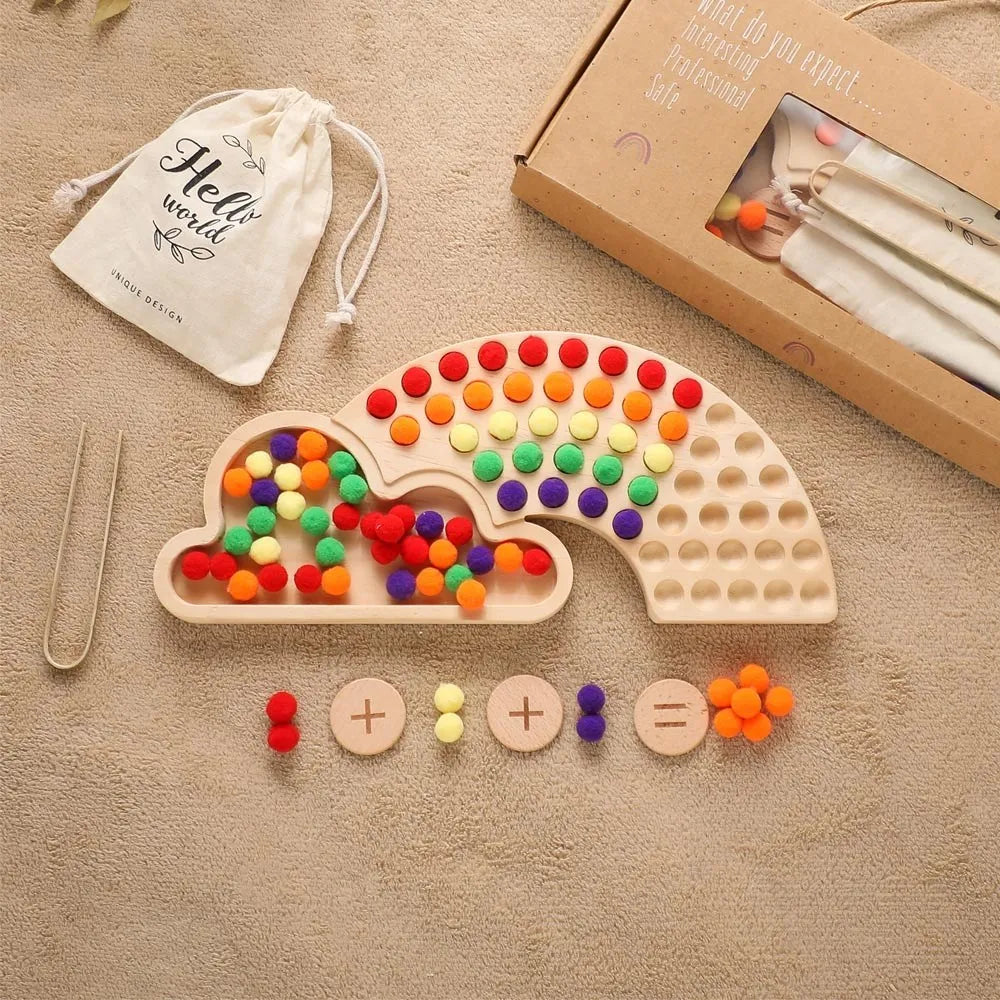 Wooden Rainbow Busy Board - LittleOzKid