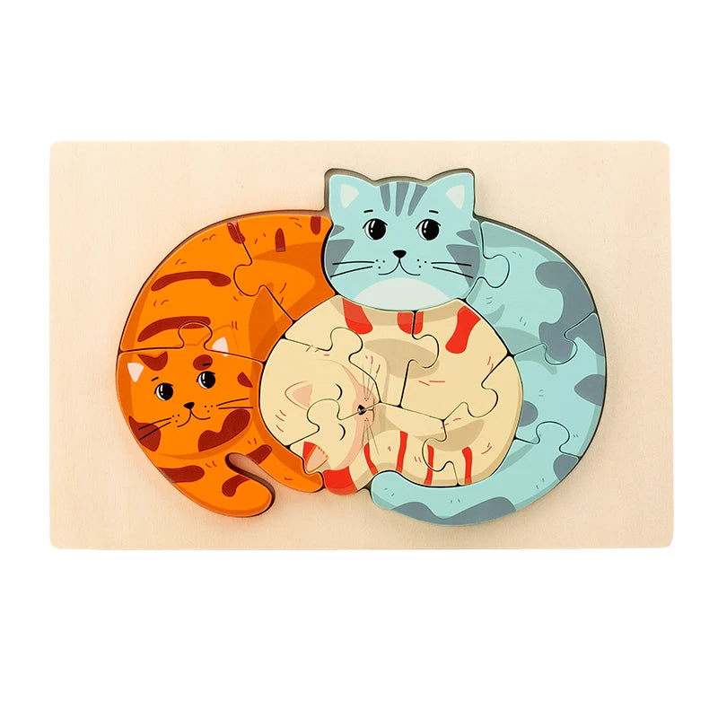 Montessori Wooden Animal Jigsaw Puzzle – (Buy 4 for $64)