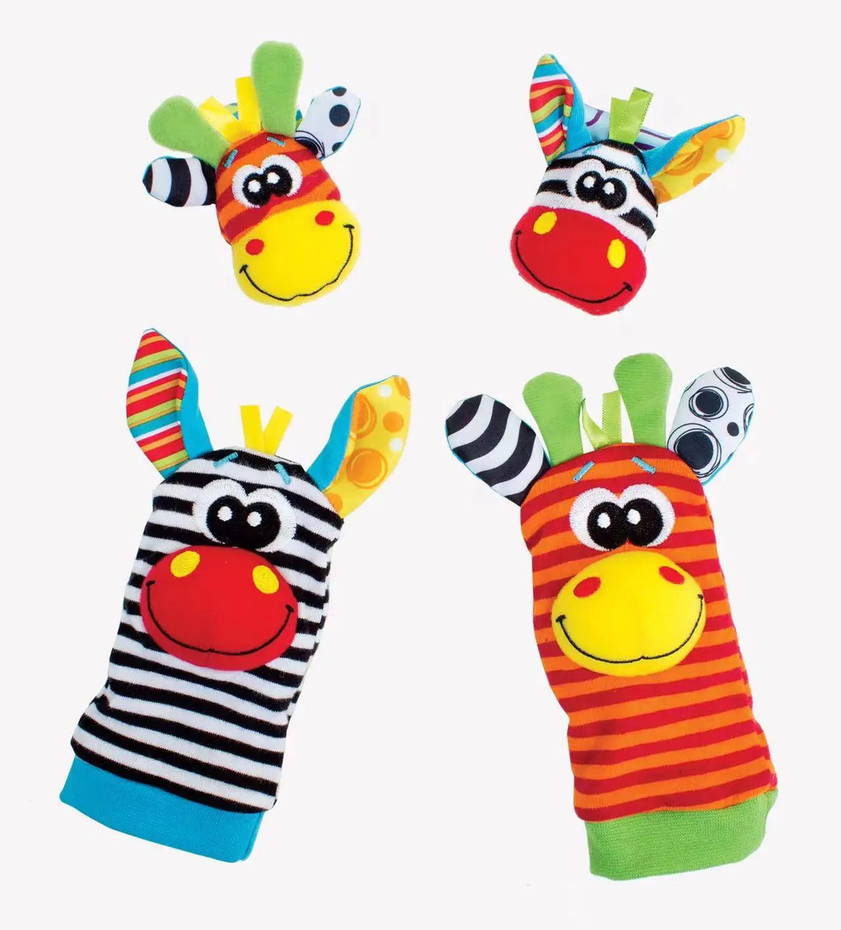 0-12 Months Baby Wrist Rattles and Foot Finder Socks Set