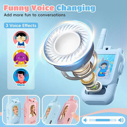 Kids’ Rechargeable Video Walkie‑Talkies 2‑Pack with Intercom