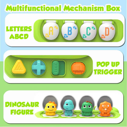 Dinosaur Pop Up Toy for Toddlers, Interactive Sensory & Cause and Effect Baby Toy