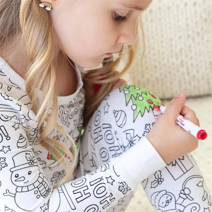 DIY Color-Your-Own Kids Pajama Set, 2-Piece Coloring Kit