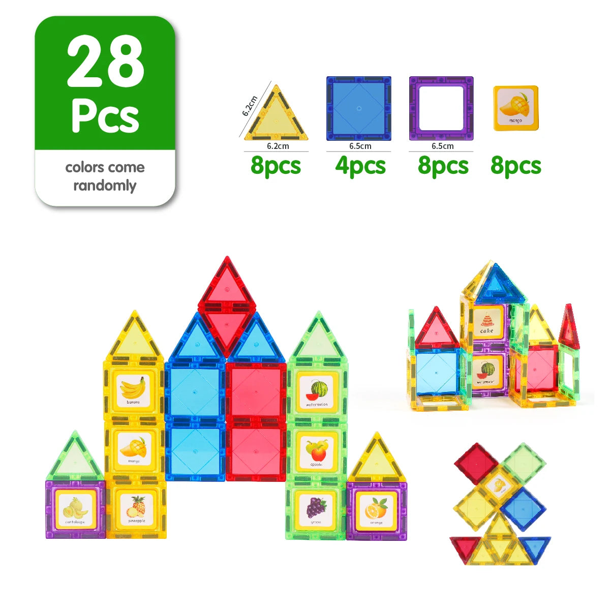 Magnetic Building Blocks Construction Set, Magnet Tiles for Kids