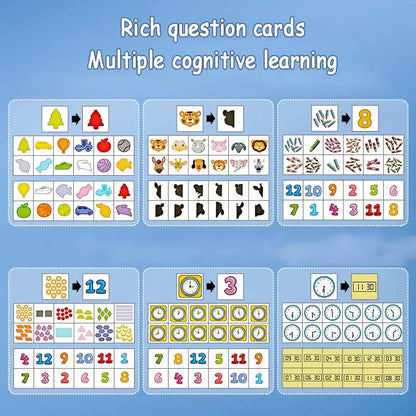 Montessori Kids Logic Thinking Game: Number, Shape & Clock Cognition Toy