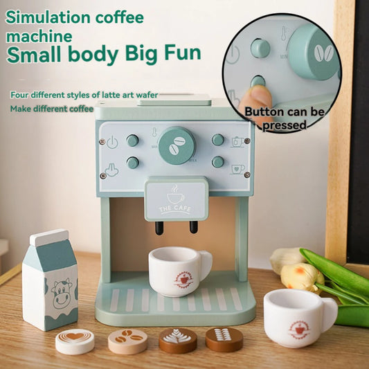 Kids Wooden Coffee Maker Set, Pretend Play Kitchen Toy