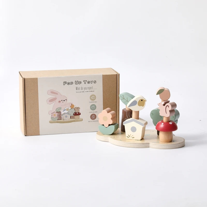 Montessori Wooden Color Recognition & Bouncing Toy