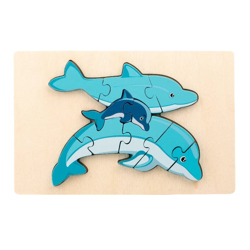 Montessori Wooden Animal Jigsaw Puzzle – (Buy 4 for $64)