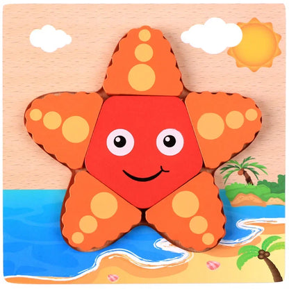 Toddlers 3D Wooden Animal Jigsaw Puzzle (Get 6 for $59)