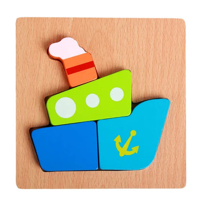 Premium 3D Cartoon Animal Beech Wood Jigsaw Puzzles (6Pack)