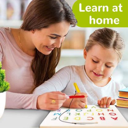 Magnetic Alphabet Tracing Board | ABC & Numbers STEM Learning Toy with Pen