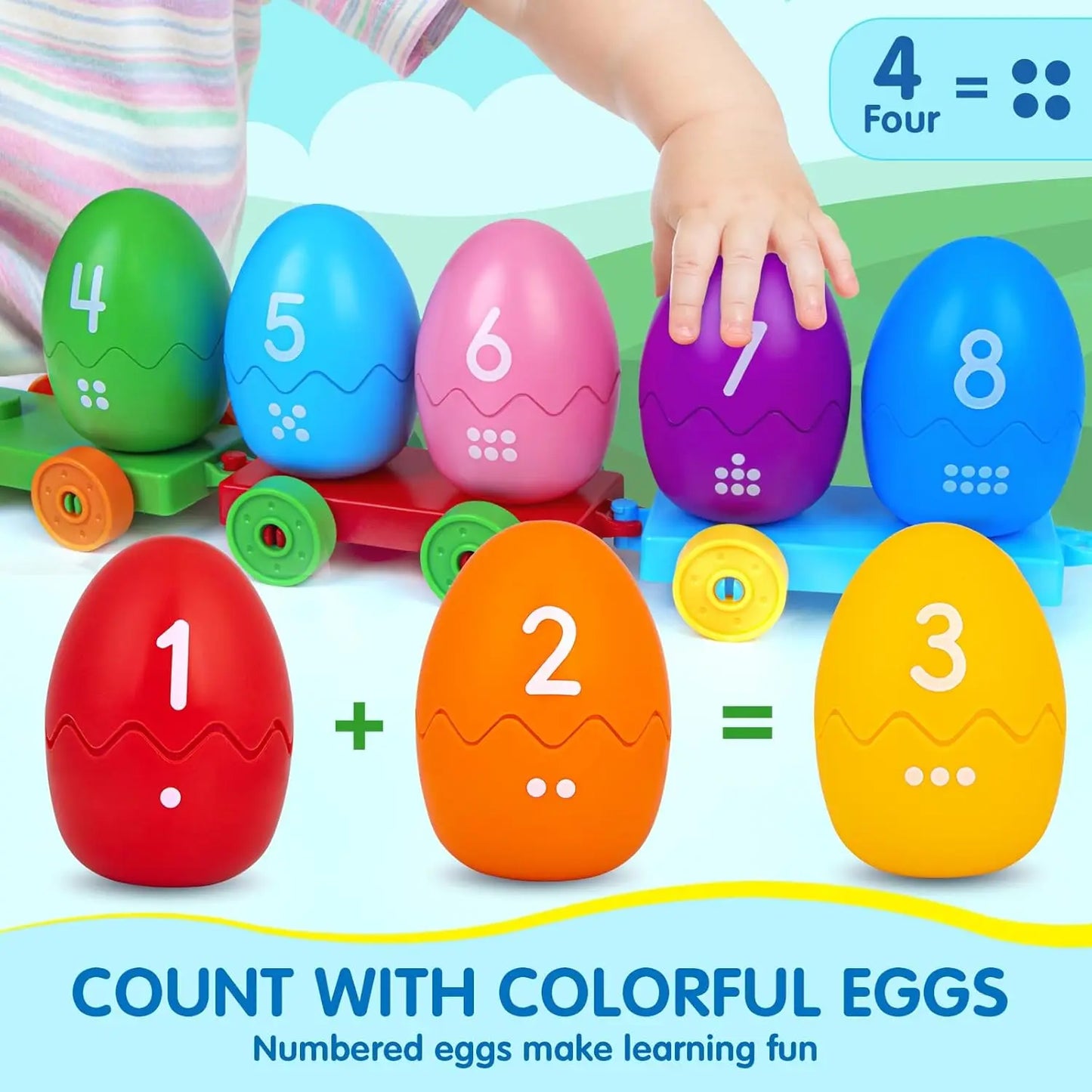 Montessori Farm Animal Train Set – Educational Counting, Sorting & Fine Motor Toy