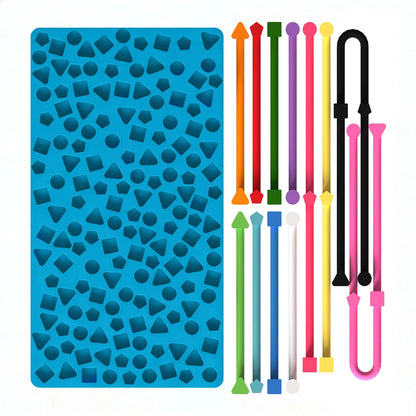 Montessori Sensory Activity Board - Silicone Fidget & Shape Matching Toy