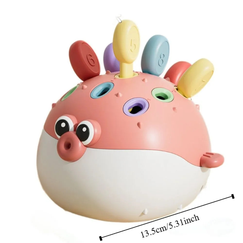 Montessori Pufferfish Learning Insertion Puzzle, Early Education Activity for Toddlers