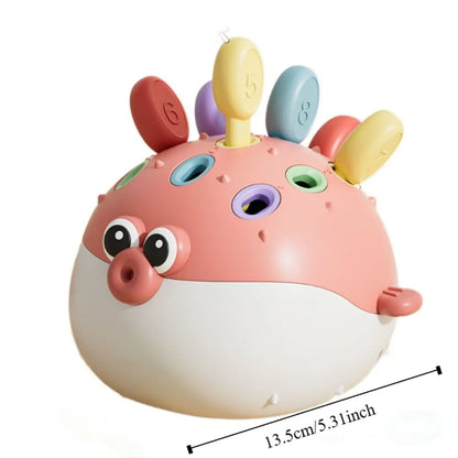 Montessori Pufferfish Learning Insertion Puzzle, Early Education Activity for Toddlers
