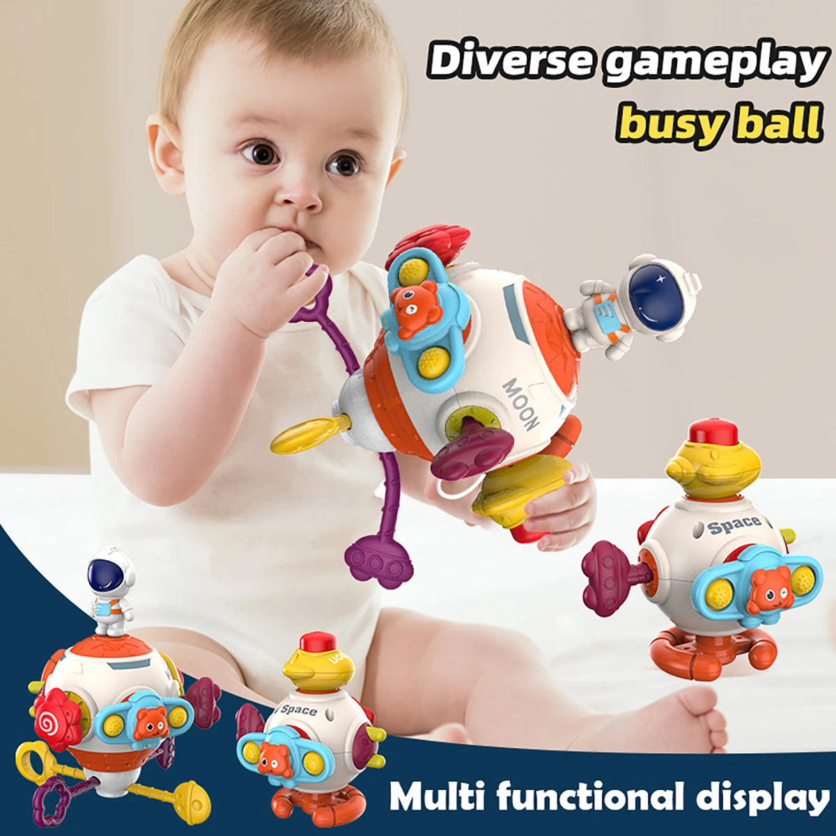 8 in 1 Baby Montessori Educational Busy Cube, Hands On Motor Skills & Learning Toy