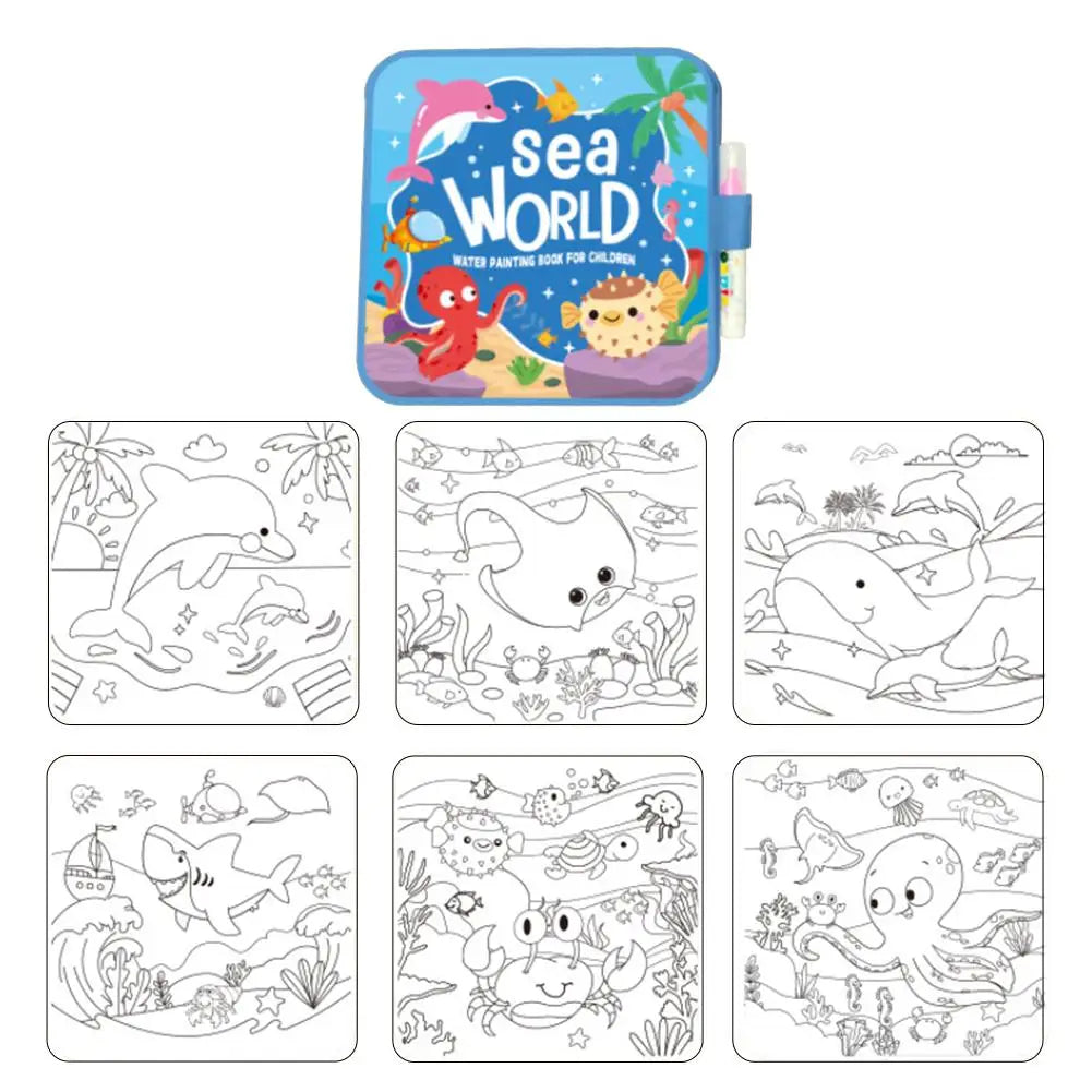 4 Pack Magic Water Drawing Notebooks, Reusable Gift Set