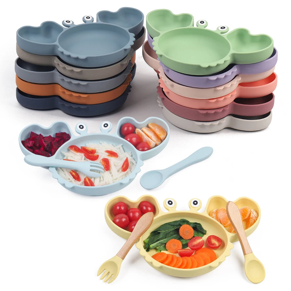 9Pcs Silicone Baby Feeding Set Dishwasher Safe Suction Bowl Bib Plate Spoon Cup (BPA Free) - LittleOzKid