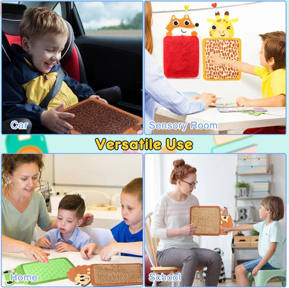 8 Piece Sensory Wall Touch Zoo Mat Set, Felt Textures mix