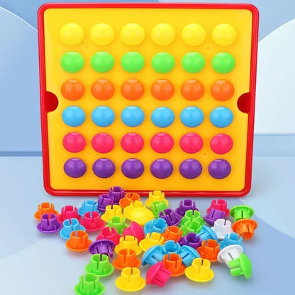 3D Mushroom Nail Puzzle – Montessori Animal Jigsaw Puzzle Toy, Early Educational Beads Puzzle Toy for Kids