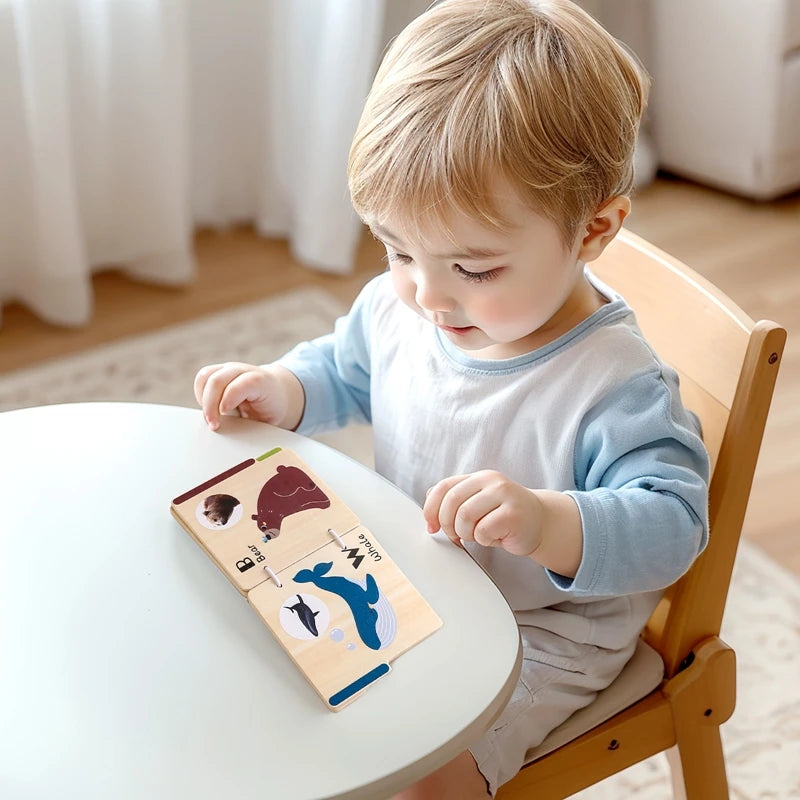 Montessori Animal Flap Picture Book, Learning Book Toys for Baby ad Toddler