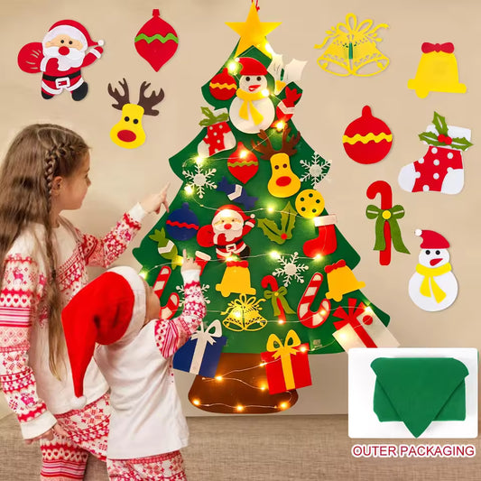 DIY Felt Christmas Tree Decoration for Kids, Christmas Ornaments Santa Xmas Kids Gift
