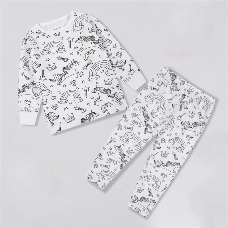 DIY Color-Your-Own Kids Pajama Set, 2-Piece Coloring Kit