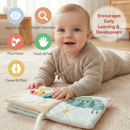 3D Montessori Sensory Cloth Book with Teether (0-36m)