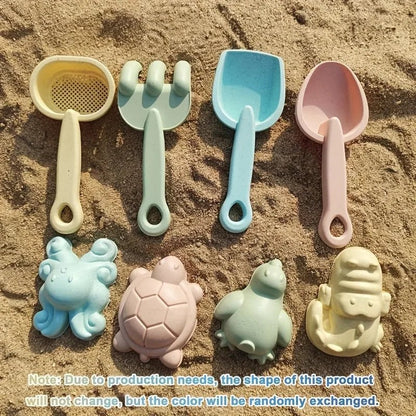 11 Piece Silicone Beach Bucket Play Set Kids Toy with Shovel Sand Moulds - LittleOzKid