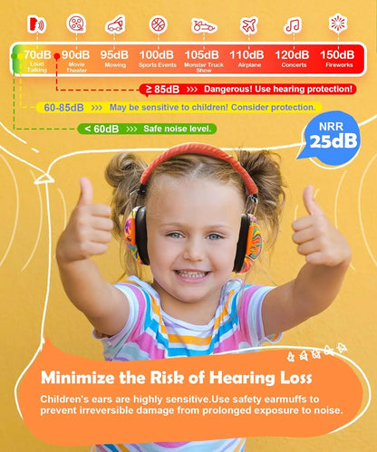 Kids Hearing Protection Earmuffs – Adjustable Noise Cancelling for kids 3 to 12 years Old