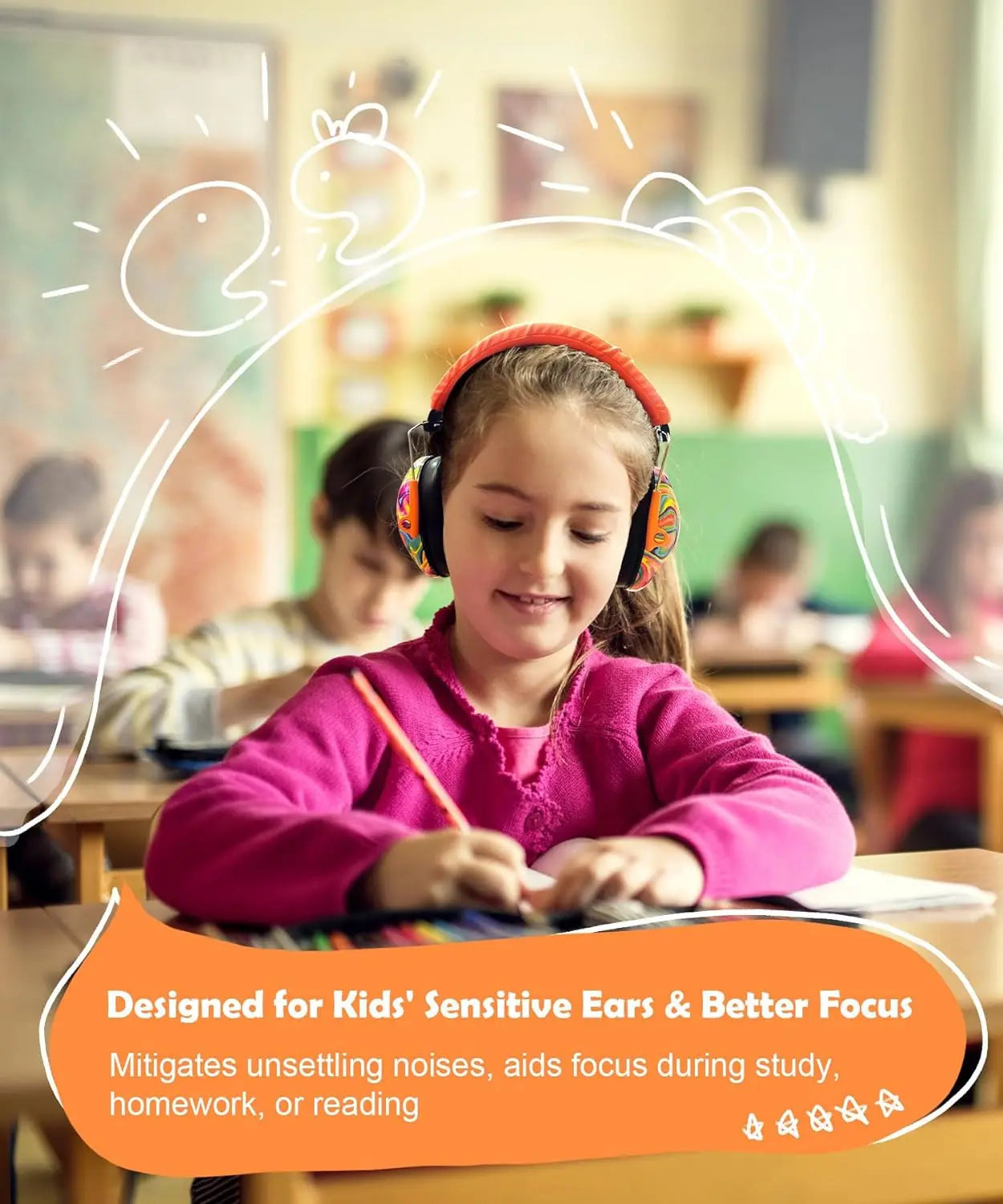 Kids Hearing Protection Earmuffs – Adjustable Noise Cancelling for kids 3 to 12 years Old
