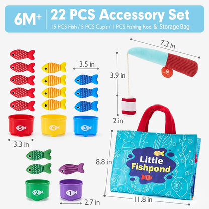 10 in 1 Montessori Toddler Fishing & Stacking Toy, Learning Set