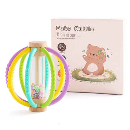 Baby Rainbow Silicone Teether Toys, Music Rattle Sensory Toys - LittleOzKid