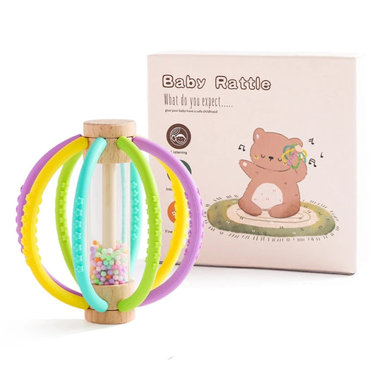 Baby Rainbow Silicone Teether Toys, Music Rattle Sensory Toys - LittleOzKid
