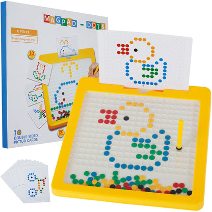Montessori Magnetic Drawing Board – Beads, Pen & Pattern Cards Educational Toy