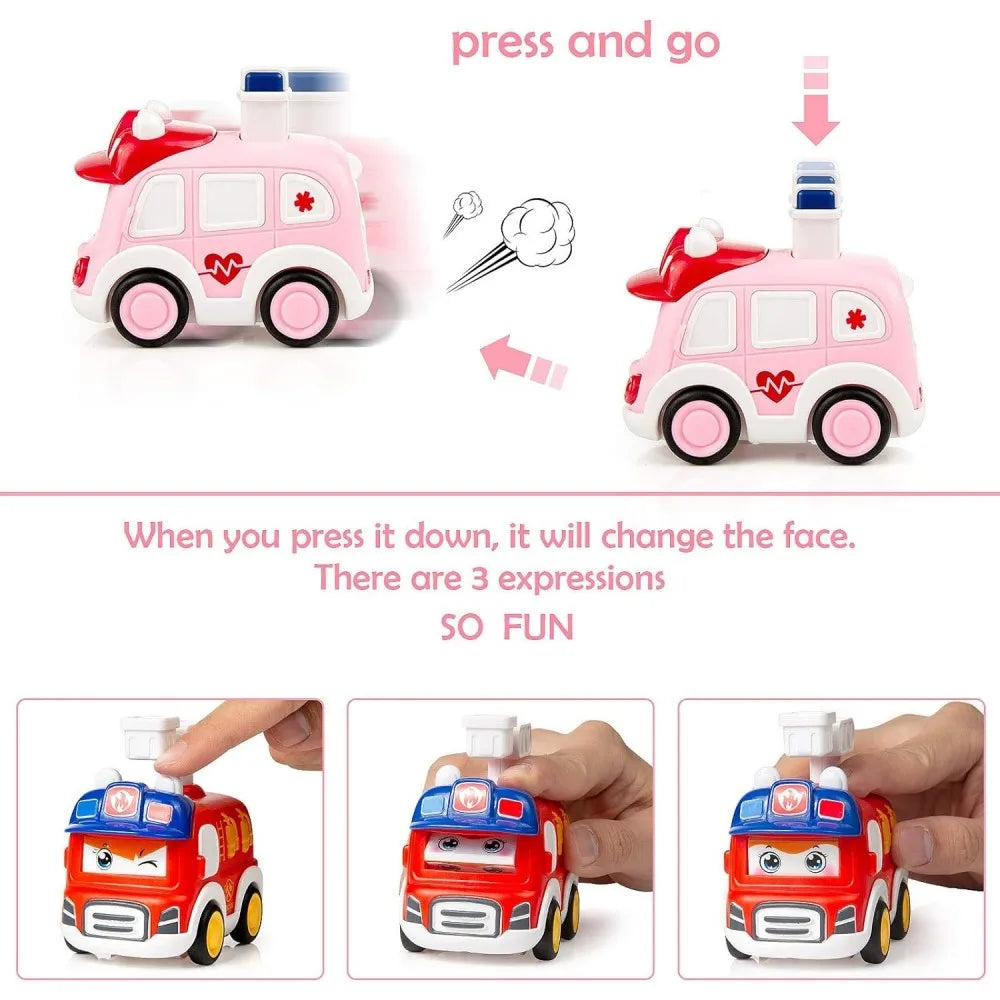 4 Toddler Press and Go Vehicle Toy