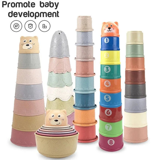 8 colorful Stacking Cups, Beach, Bathtub Educational Toys for Toddler - LittleOzKid