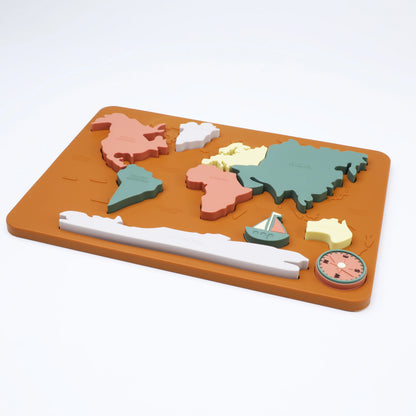 Montessori Silicone World Map Puzzle for Toddlers & Kids