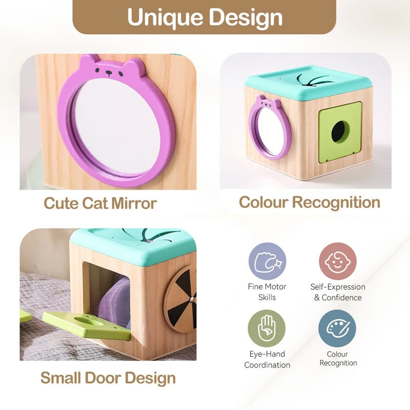 Wooden Magic Tissue Box Educational Learning Sensory Toys for Kids