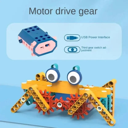 Electric STEM Gear Building Blocks for Kids – Large Particle Engineering Bricks, Montessori Educational Construction Toy