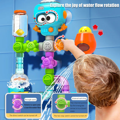 Octopus Bath Toy Set – Suction Cup Spinners & Water Squirt Fun!