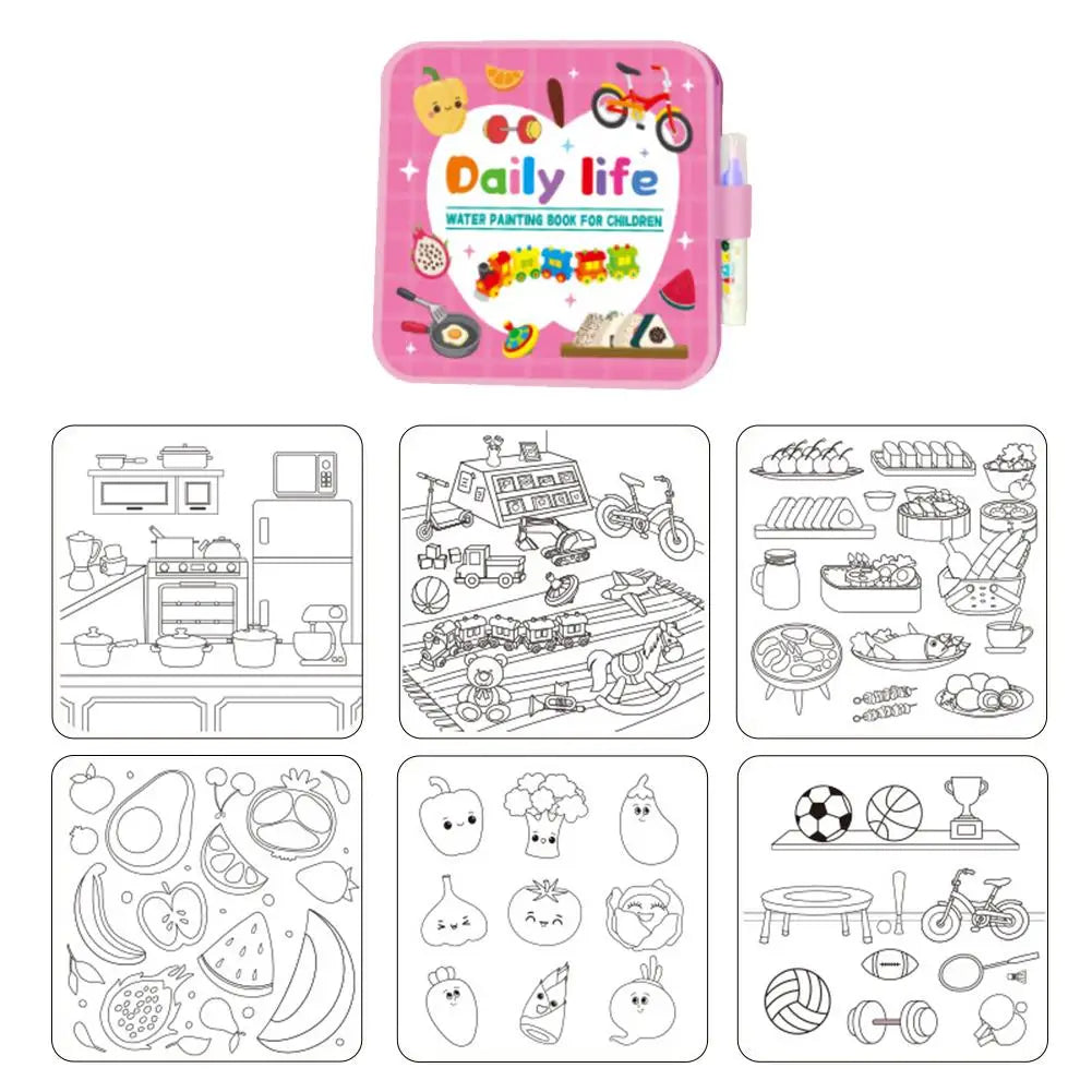 4 Pack Magic Water Drawing Notebooks, Reusable Gift Set