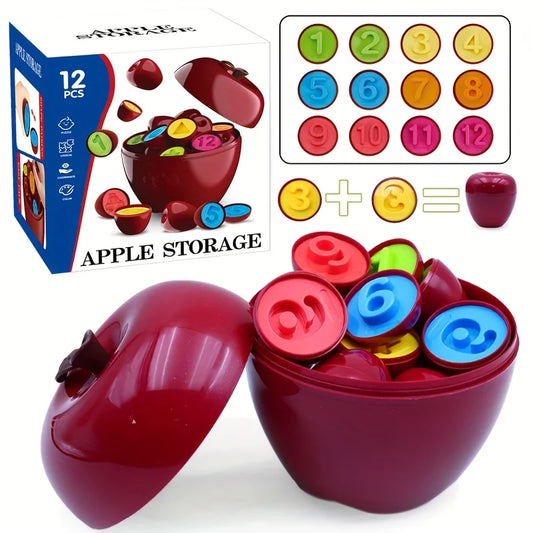 Montessori 24PCS Apple Shape Sorting Toys for Toddlers Color & Shape Learning